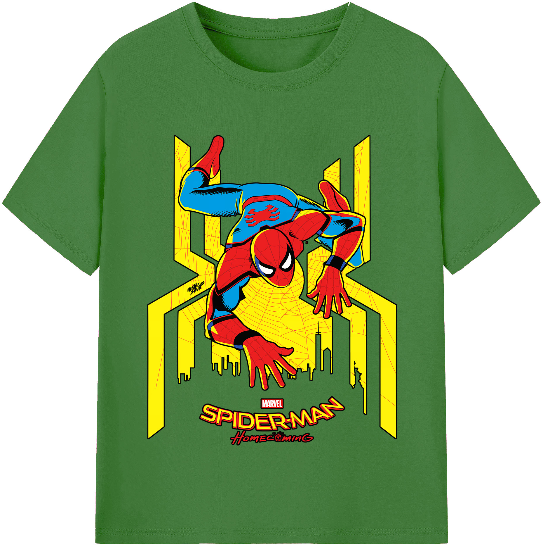 （画像用） Spider Man スパイダーマン レディースカジュアルプリントTシャツ（綿100％）